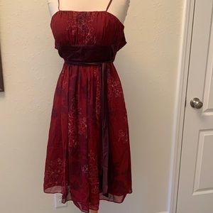 NWT Max and Cleo Burgundy plum floral strapless dress dress size 6